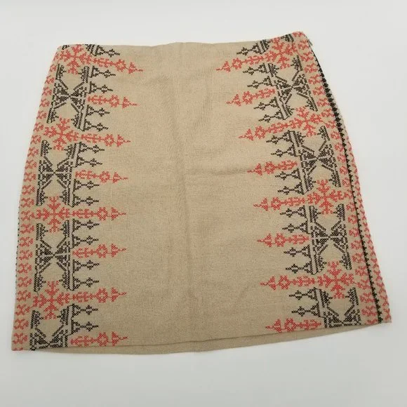 Loft | NWT Tan Ebroidered Skirt - 12 - Picture 1 of 11